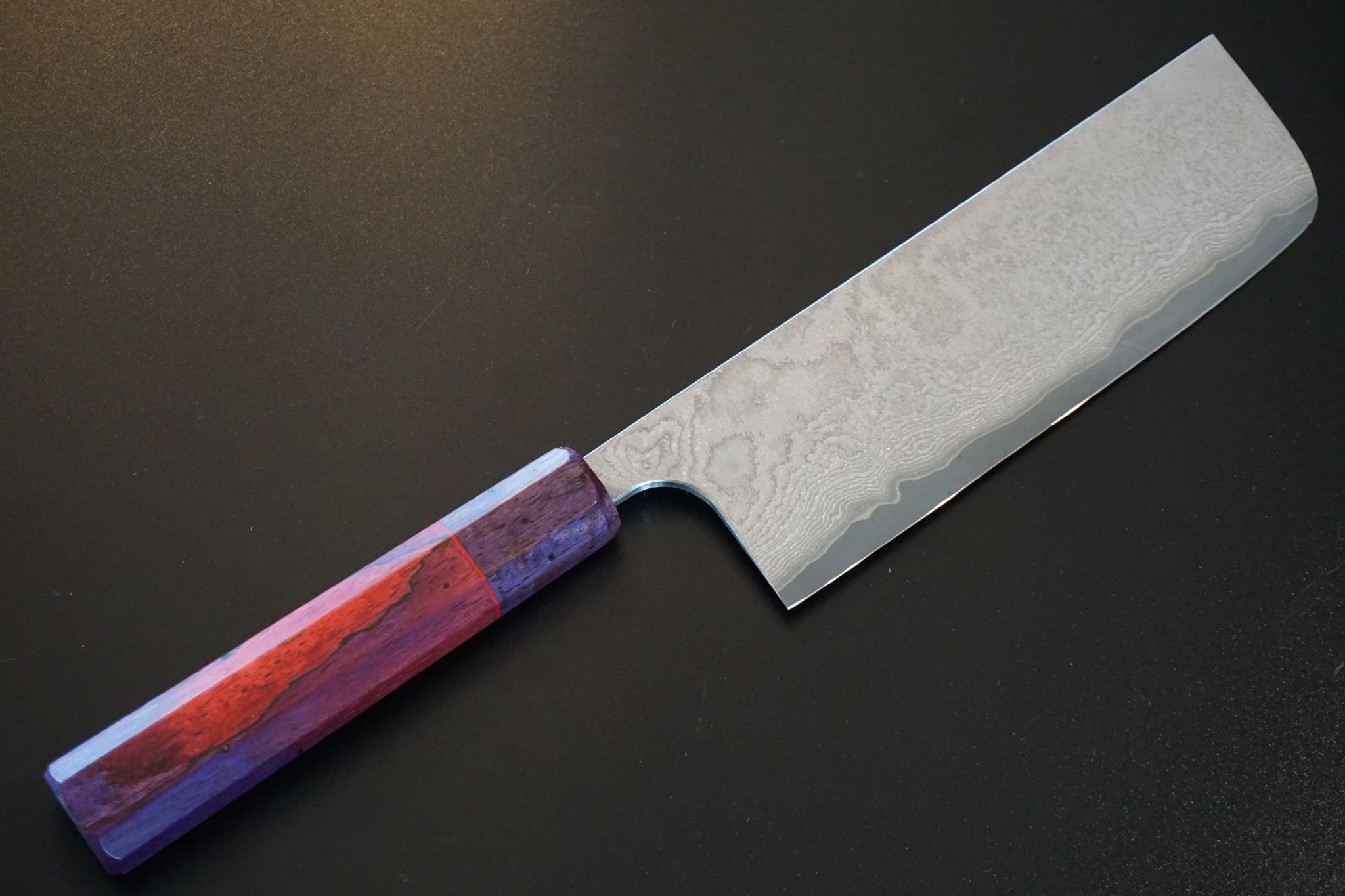 Nakamura Black VG10 Damscus 165mm Nakiri Custom - RealSharpKnife.com